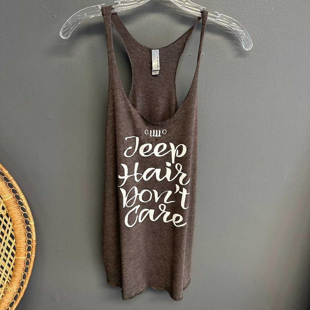 Next Level JEEP Hair Don't Care Racerback Casual Summer Tank‎ Top Womens Small